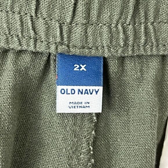 Old Navy Womens Size 2X Green Linen Blend Crop Pants New NWT - Picture 5 of 6